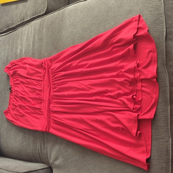 Express Womens Red Sleeveless Cinched Waist Stretch Jersey Dress Medium - Picture 7 of 7